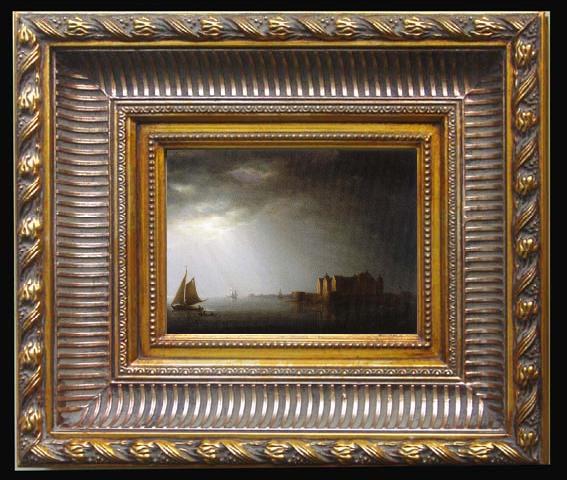 framed  Carl Johan Fahlcrantz Kalmar Palace in mansken, Ta024-3
